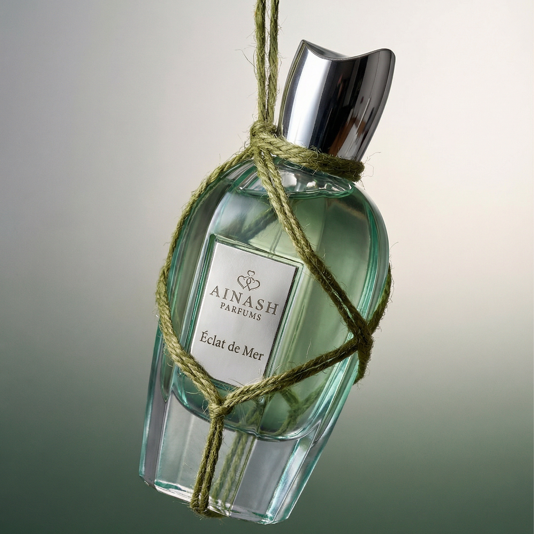 Éclat de Mer – Ainash Parfums Best Seller | Neroli, ginger and guaiac wood extrait de parfum for men | Coastal aromatic fragrance with black tea base