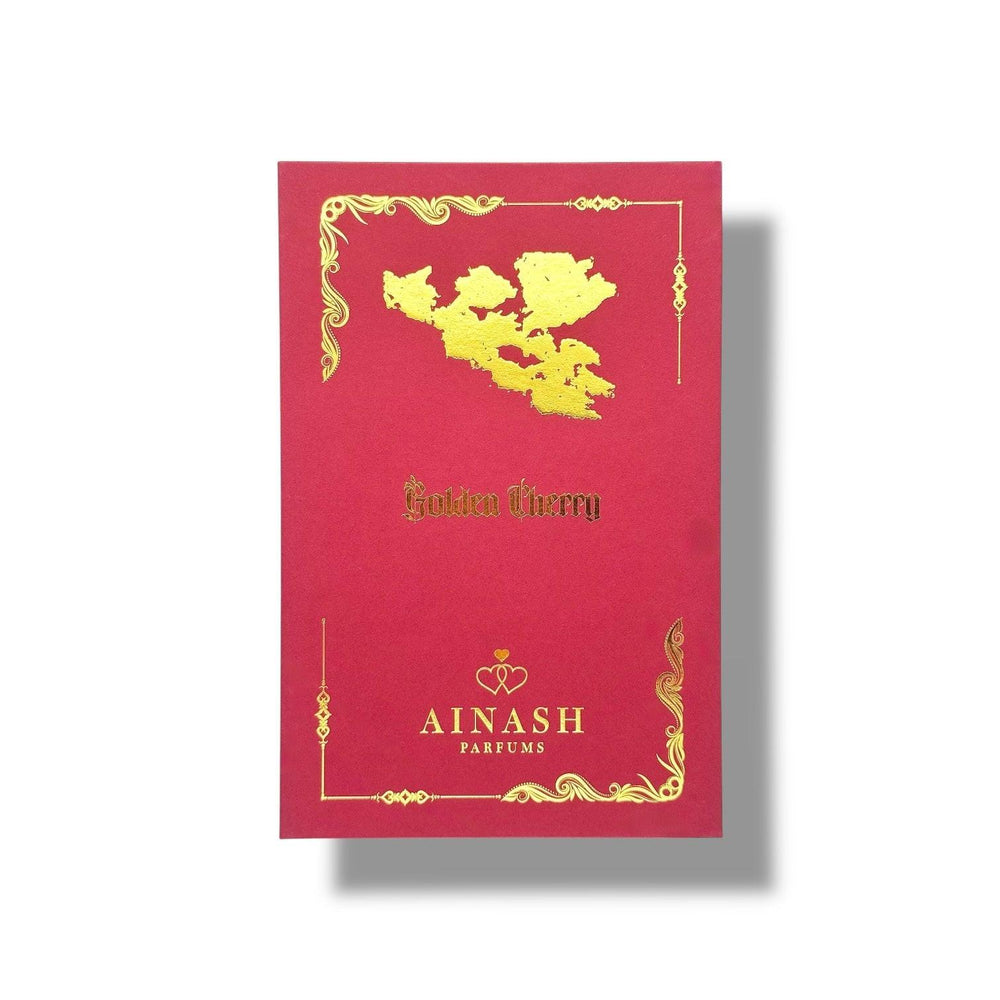 Golden Cherry – Ainash Parfums | Soft jasmine, orange blossom and black tea heart | Warm floral unisex extrait de parfum with graceful complexity and soothing floral depth