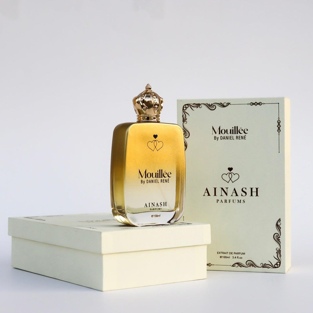 Mouillée by Daniel René 3.4oz – Ainash Parfums | White chocolate, vanilla cream and pine base | Creamy gourmand unisex extrait de parfum | Daniel René collaboration