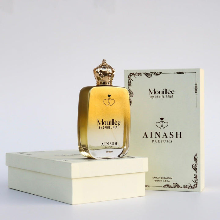 Mouillée by Daniel René 3.4oz – Ainash Parfums | White chocolate, vanilla cream and pine base | Creamy gourmand unisex extrait de parfum | Daniel René collaboration