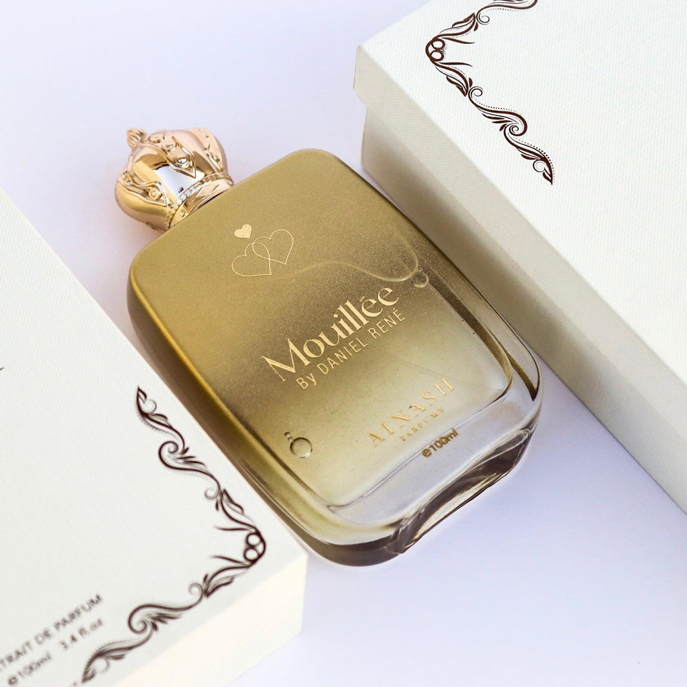 Mouillée by Daniel René – Ainash Parfums Limited Launch | Sweet gourmand with wet jasmine, Brazilian orange blossom and ambrette seeds | Silky skin-scent extrait de parfum
